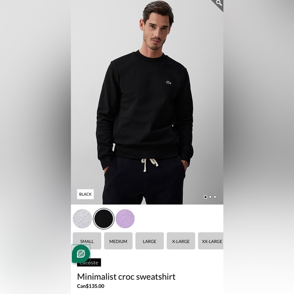 COPY - Lacoste mens small crewneck sweat-shirt with signature alligator embroid… - Picture 4 of 4